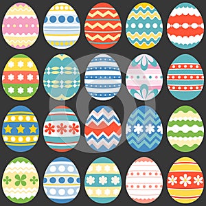 Colourful easter eggs