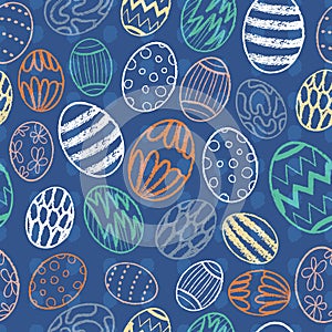 Colourful easter eggs seamless pattern print background