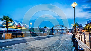 Colourful evening on Newcastle quayside