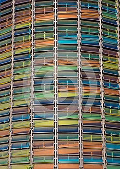Colourful facade of a parking garage