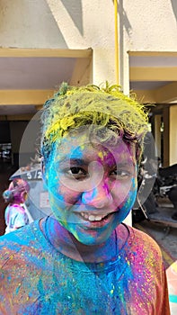 Colourful face on holi festival