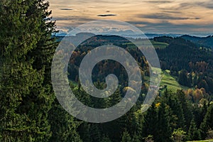 Colourful fall hike to the KreuzleshÃ¶he in AllgÃ¤u near Leutkirch and Isny photo