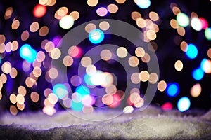 Colourful festive sparkling bokeh of party lights