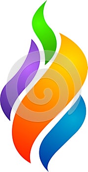 Colourful flame logo