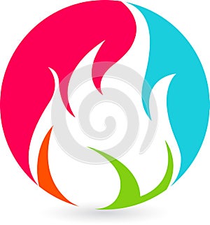 Colourful flame logo photo