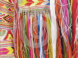 Colourful fringes - part of beautiful handmade craft photo