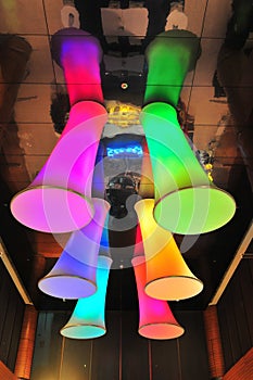 Colourful Funnels from Ceiling photo