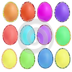 Colourful geometric mosaic design set with eggs.