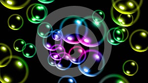 Colourful glowing bubbles background