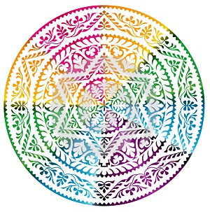 colourful gradient gematrical round design.