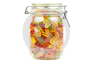Colourful gummy bears / jelly baby candy sweets in a jar