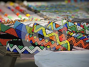 Colourful hand crafted Zulu Jewellery in Durban South Africa photo