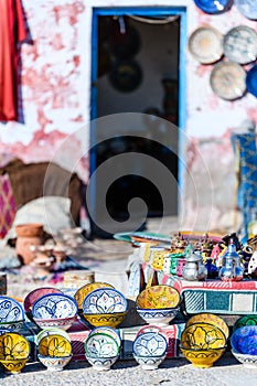 Colourful hand made cups and plates,imsouane,morocco 3