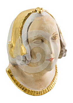 Colourful handcrafted small plaster bust