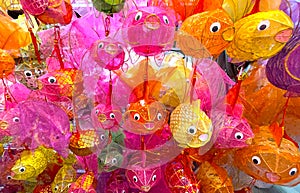 Colourful mid Autumn Festival Goldfish Lantern, traditional craftsmanship photo