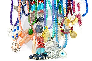 Colourful handmade necklaces