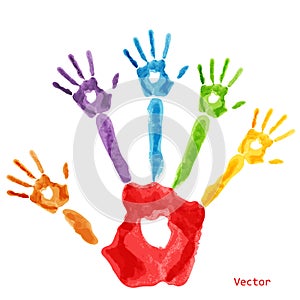 Colourful handprint paint