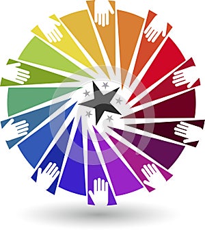 Colourful hands logo