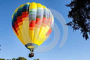 Colourful Hot Air Balloon against Clear Sky