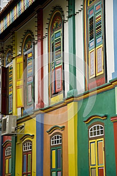 Colourful house in little india, singapur photo