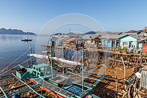 Colourful huts on stilts at Coron Town