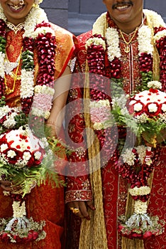 Colourful indian wedding duo