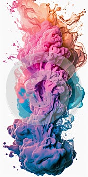 Colourful ink in water. abstract background. Generative ai