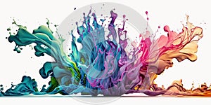 Colourful ink in water. abstract background. Generative ai