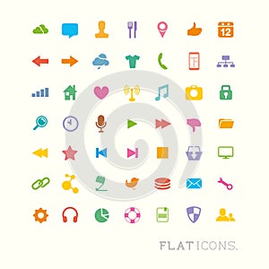 Colourful Interface Icons