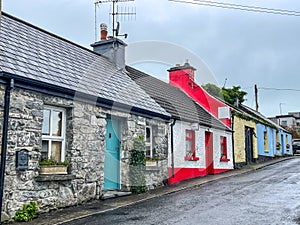 Colourful Irish Cottages in Cong village, county Mayo, Ireland