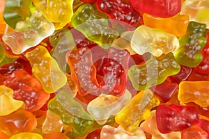 Colourful jelly babies / gummy bear candy sweets