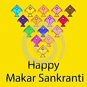 Colourful Kites Flying On Makar Sankranti Festival