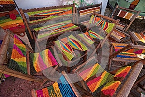 Colourful knit patio furniture in COlombia