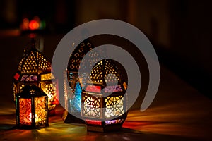 Colourful Arabic Ramadan Lantern photo