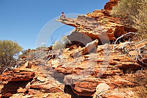 Colourful layered rock