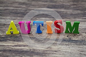 Colourful letters spelling out Autism