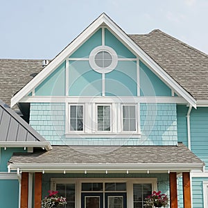 Colourful Light Blue Home House Design Details Canada