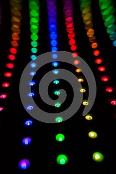 Colourful lights on black background. RGB LED strips, LED Matrix of WS2812B