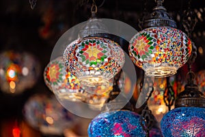 Colourful lights for decoration home made by turkish artist