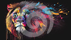 Colourful lion art