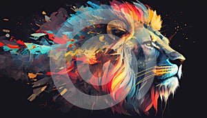 Colourful lion art