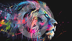 Colourful lion art