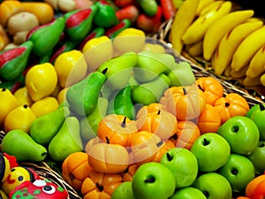 Colourful marchpane candies