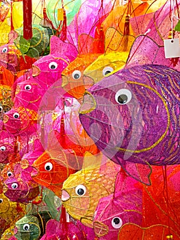 Colourful mid Autumn Festival Goldfish Lantern, traditional craftsmanship