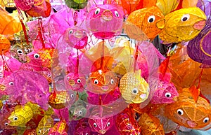 Colourful mid Autumn Festival Goldfish Lantern, traditional craftsmanship