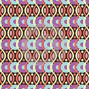 Colourful Mid Century Modern 1970s Style Pattern