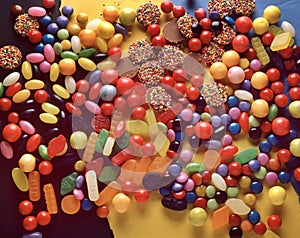 Colourful mix of various styles of confectionary photo