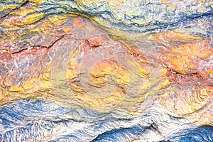 Colourful mosaics or rocks - layered sedimentary minerals