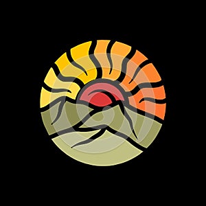 Colourful Mountain Logo Vector Design illustration Emblem