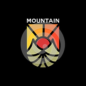 Colourful Mountain Logo Vector Design illustration Emblem